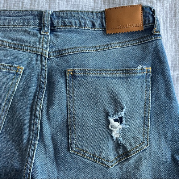 Avec Les Filles Blue Ankle Length Flare Raw Hem Blue Jeans Size 27 - Picture 7 of 10